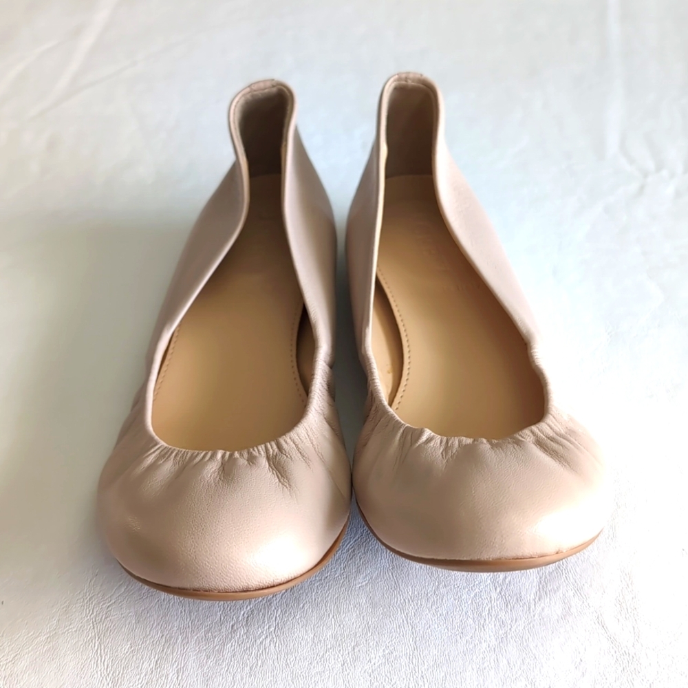 J. Crew Beige Italian Leather Ballet Flats - Picture 2 of 9